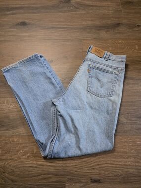 Vintage Orange Tab Levi's Men's Straight Light Blue Denim Jeans 36x32